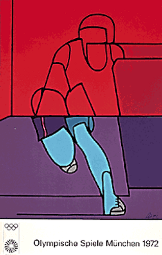 1972 Valerio Adami (Edition 3) Munich Olympic Poster ORIGINAL Art 25" x 40" - Picture 4 of 5