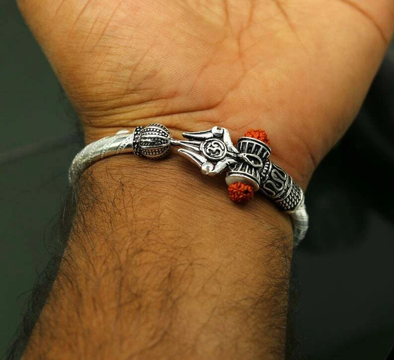 Hand Made Sterling Silver Hindi Cuff Bracelet - Shiva Prayer | NOVICA