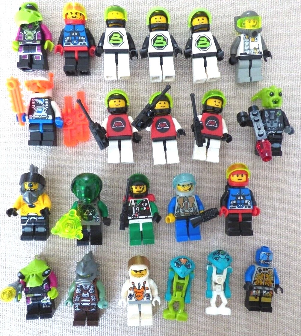 Lego Minifigures Bulk Lot Space Police, Spaceman, Aliens, Blacktron Mixed  100+