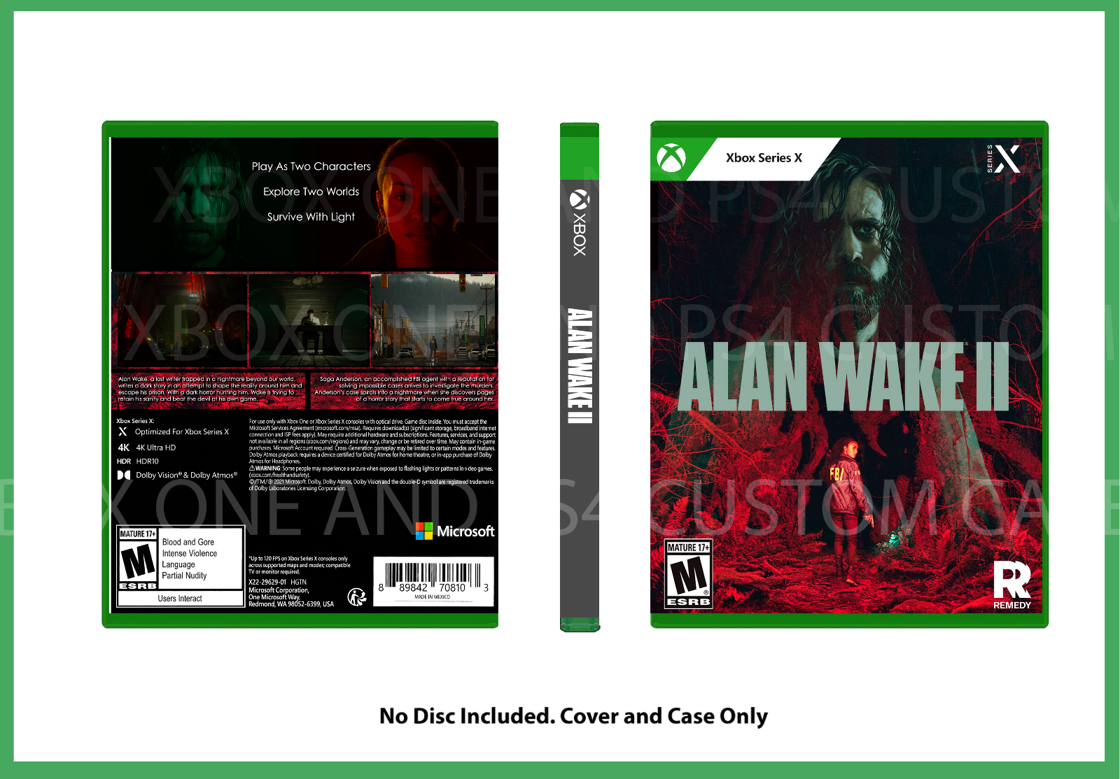 Alan Wake 2 Custom Made Steelbook Case Only for Ps4/ps5/xbox 