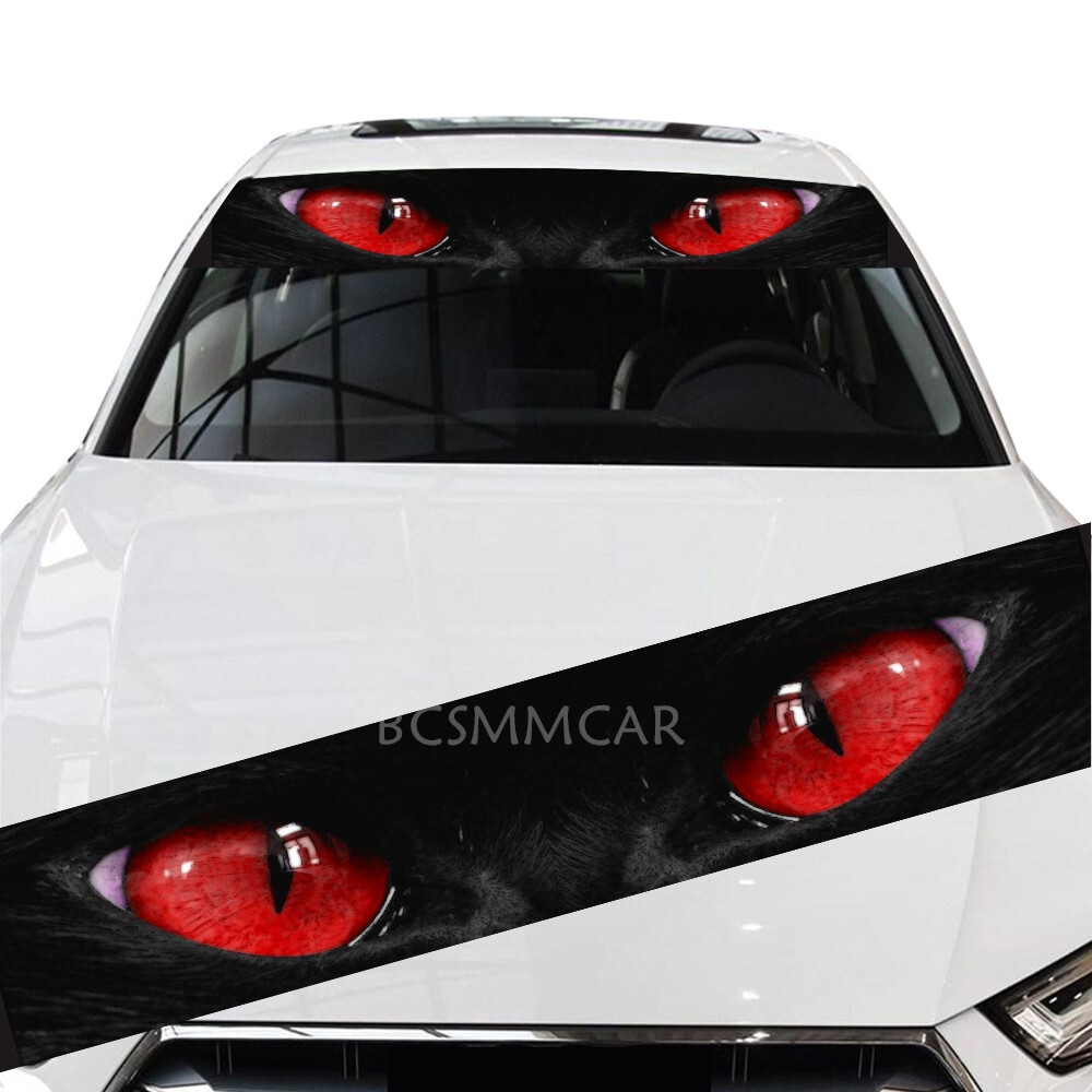 Windshield Banner Vinyl Decal Sticker For Car Front Window Decor Cat Eye Graphic