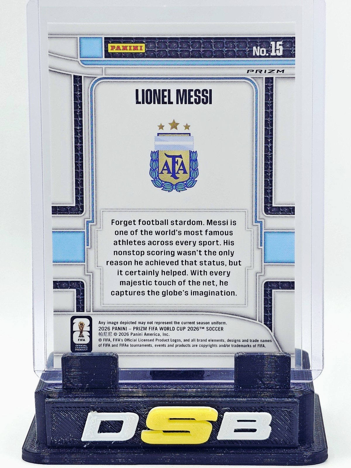 2026 Panini Prizm FIFA World Cup #15 Lionel Messi Scorers Club Silver Prizms view 2