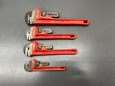 (V) VINTAGE RIDGID RIDGE TOOL ELYRIA OH 4pc PIPE WRENCH SET 6, 8, 8, 10 VGC USA