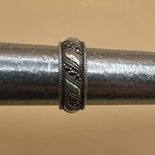 Vintage 925 Sterling Silver Marcasite Ring /Size 7