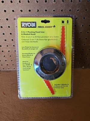 #ad #ad Ryobi AC053N1FH 2 in 1 Reel Easy Pivoting Fixed Line with Bladed Head $29.99