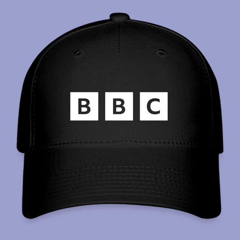 BBC British Radio Television Black Hat Twill Hat Baseball Cap Size S/M & L/XL