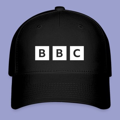 BBC British Radio Television Black Hat Twill Hat Baseball Cap Size S/M & L/XL