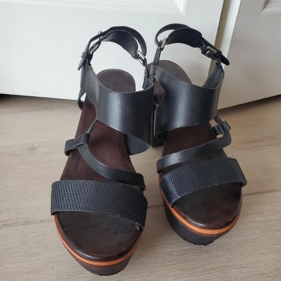 Sandalia de plataforma de cuero negro grueso Rag & Bone talla 37 EE. UU. 7 Foto 2 de 4