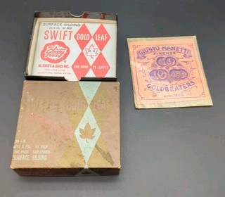 225 piezas Nuevo de Lote Antiguo Swift Hoja de Oro Superficie Dorada Giusto Manetti Goldbeaters 23k