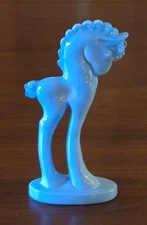 Mosser  Blue Slag Glass Pony - 5.5 inches tall