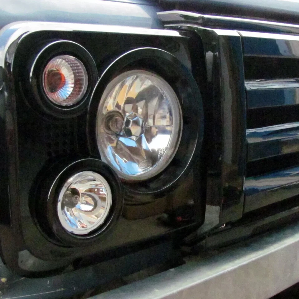 For Land Rover Defender Front Grille & Headlamp Cases SVX Style Gloss Black UK - Image 4 of 4