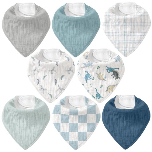  Baby Bibs 8 Pack, Baby Bandana Drool Bib for Drooling and Teething, 