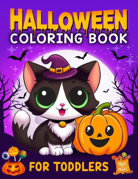 Malbuch Halloween FüR Kleinkinder 2-5 Jahre, Einfache Illustrationen, Geister-image