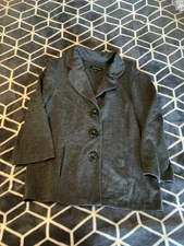 Notation Small, Regular Gray Jacket With Three-Quarter Sleeves Women’s