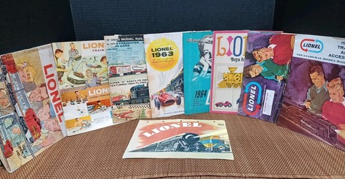 Vintage Lot Of 9 1960's Lionel Railroad Toy Train Catalogs