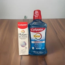 Colgate Total PLAQUE PRO RELEASE Whitening Fluoride Toothpaste-3oz W/ Mouthwash