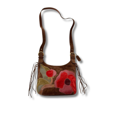 COACH Poppy For Peace Hippie Hobo Bag Suede Leather Patchwork