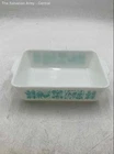 Pyrex White Blue Amish Butterprint Refrigerator Casserole Dish w/Case