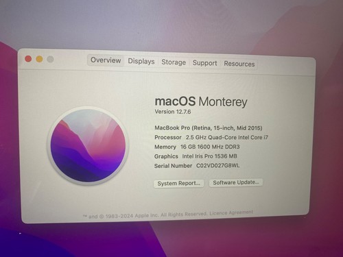 Apple MacBook Pro 15" i7 2015 16GB RAM 256GB SSD Monterey Office FCP VGC - 第 2/11 張圖片