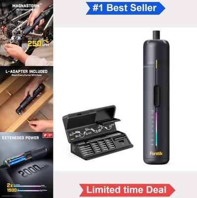 Cordless Electric Screwdriver Set 6Nm 7 Torque Settings 20 Bits LED Light 90