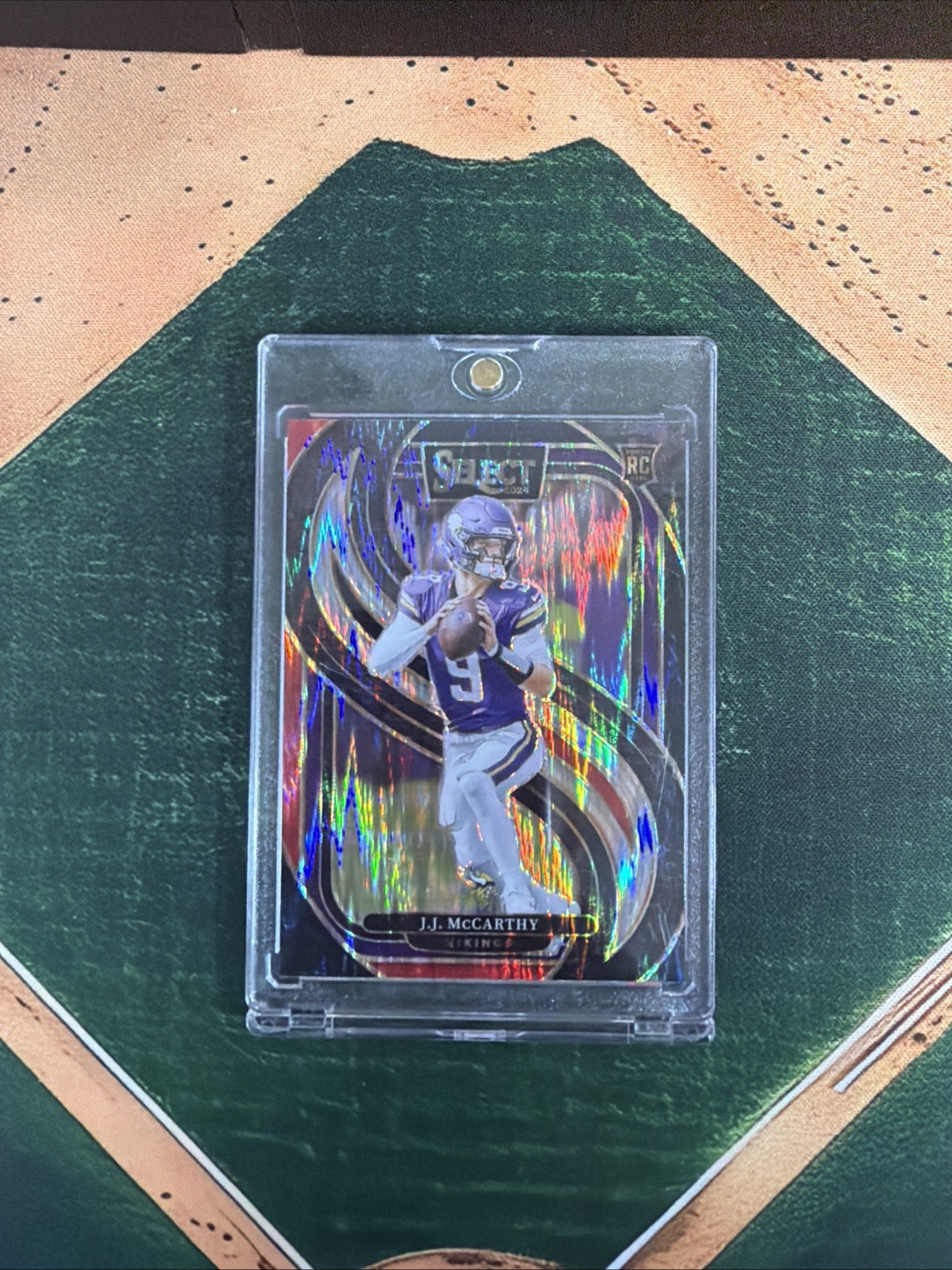 2024 Panini Select - Premier Level J.J. McCarthy #134 Black & Red Shock Prizm