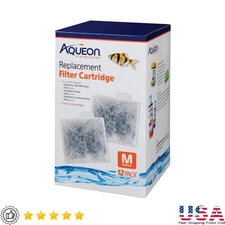 Replacement Filter Cartridges Medium 12 Pack Activated Carbon Aquarium Filters