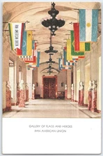Gallery of Flags and Heroes Pan American Union Washington D.C. Postcard
