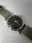 Vintage Men’s Timex Self Wind Black Face Green NATO Style Strap Working