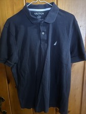Freshly Laundered Nautica Men  s Classic Fit Polo Navy Blue W/ Logo Shirt, Size L