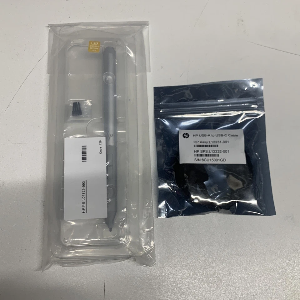 HP Rechargeable Active Pen stylus Pencil G3, L04729-003,USB-C Cable,nibs - Image 4 of 4