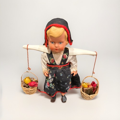 Vintage Souvenir Doll from the Netherlands w/ Flowers, Excellent Condition
