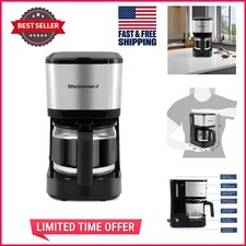 Efficient 5-Cup Coffee Maker with Reusable Filter - Perfect for Home or Office