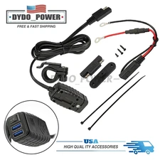 QC 3.0 Motorcycle Dual USB Phone GPS Super Fast Charger Adapter LED Waterproof