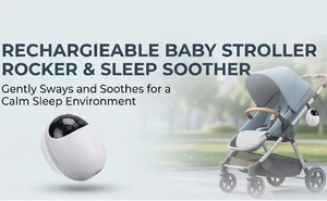 White Stroller Rocker Rechargeable Baby Stroller Vibrating Sleep Soother Wit EO