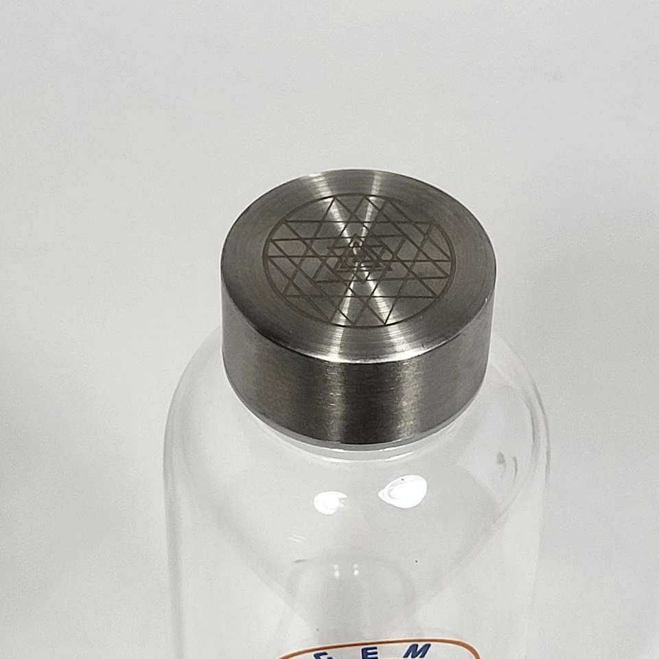 Botella de agua de vidrio con infusión de gemas usada con cámara de gemas (gema no incluida) Foto 3 de 4