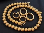 Vintage MONET Costume Jewelry Lot Brushed & Swirled Gold Tone Necklace Earrings