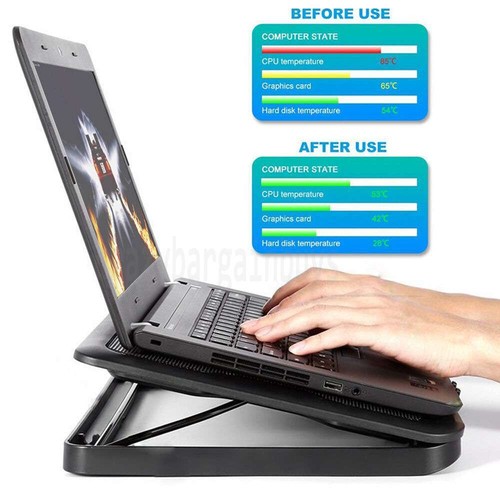 Laptop Cooling Pad RGB Gaming Notebook Cooler for Desk and Lap Use, Laptop Fan - Picture 11 of 12