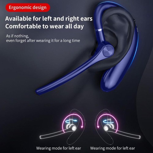 Bluetooth Earpiece Hands-free Wireless Headset with Mic for Android iOS Laptop - Picture 12 of 12