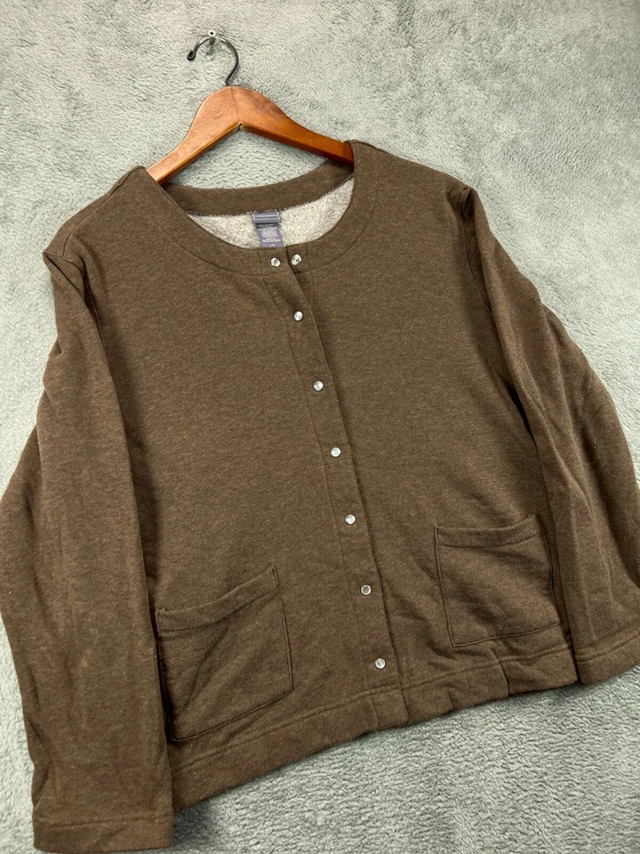 Laura Scott Jackets Womens Large Brown Fleece Lined Pearl Snaps Pockets Ladies - Image 4 of 4