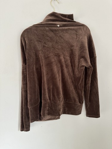 Cable & Gauge 2 Pc Sweatsuit Women Size M Brown Velour Jogger Lounge Athleisure - Picture 3 of 13