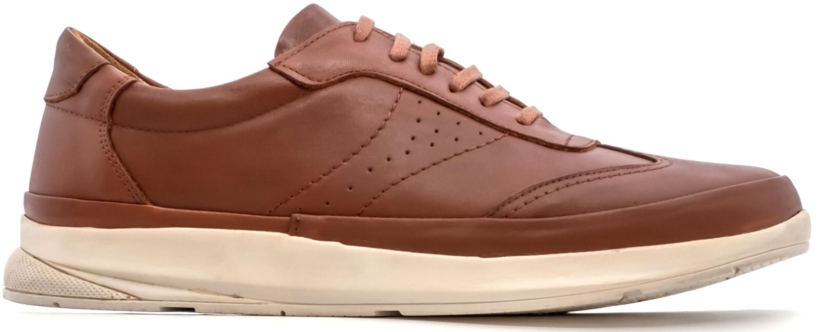 Zapatos deportivos informales con cordones de cuero completo tostado Lusco para hombre con plantilla interior de gel