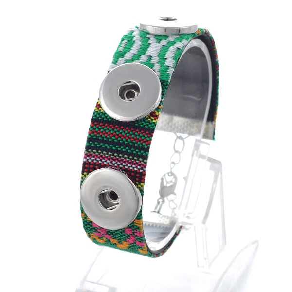 Click Button Stoff Armband Klick Button Druckknopf für Chunk-Systeme kompatibel - Bild 2 von 2