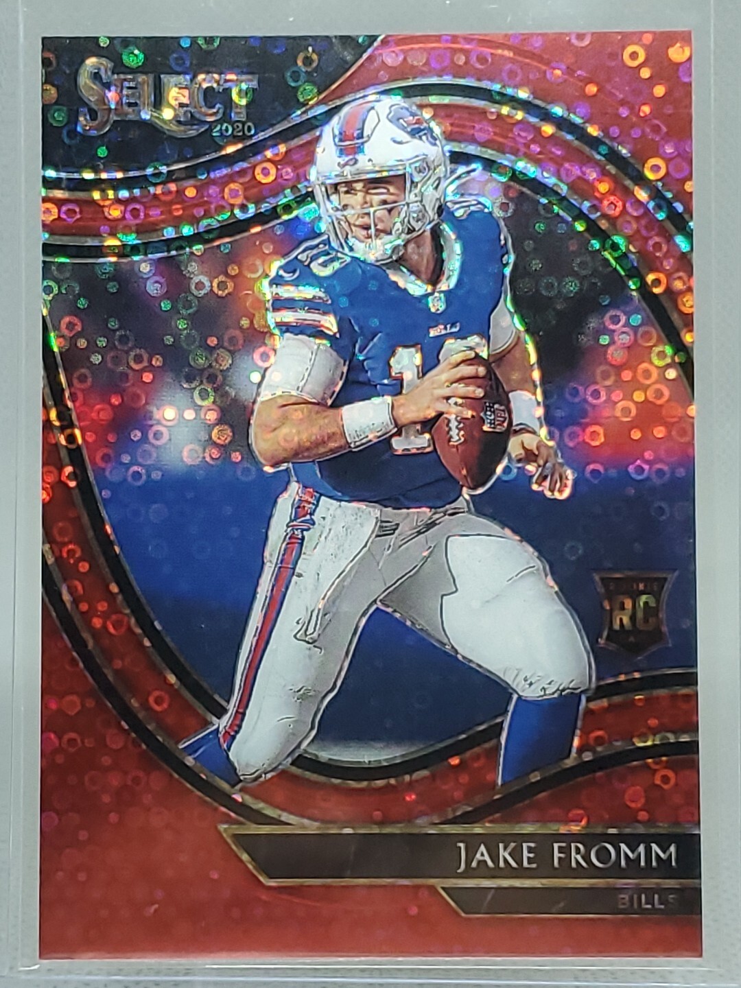 2020 Panini Select JAKE FROMM Red Disco Prizm FIELD LEVEL RC #'d 45/49 Rookie QB