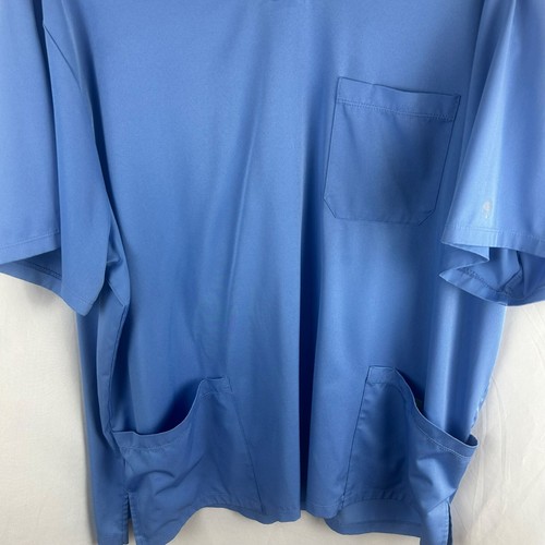 HH Works Healing Hands Scrub Shirt Men 2X Ceil Blue Style 2590 Matthew Medical - Picture 4 of 7