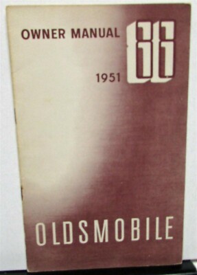 1951 Oldsmobile 88 Owners Manual Care & Operation Guide Maintenance Original