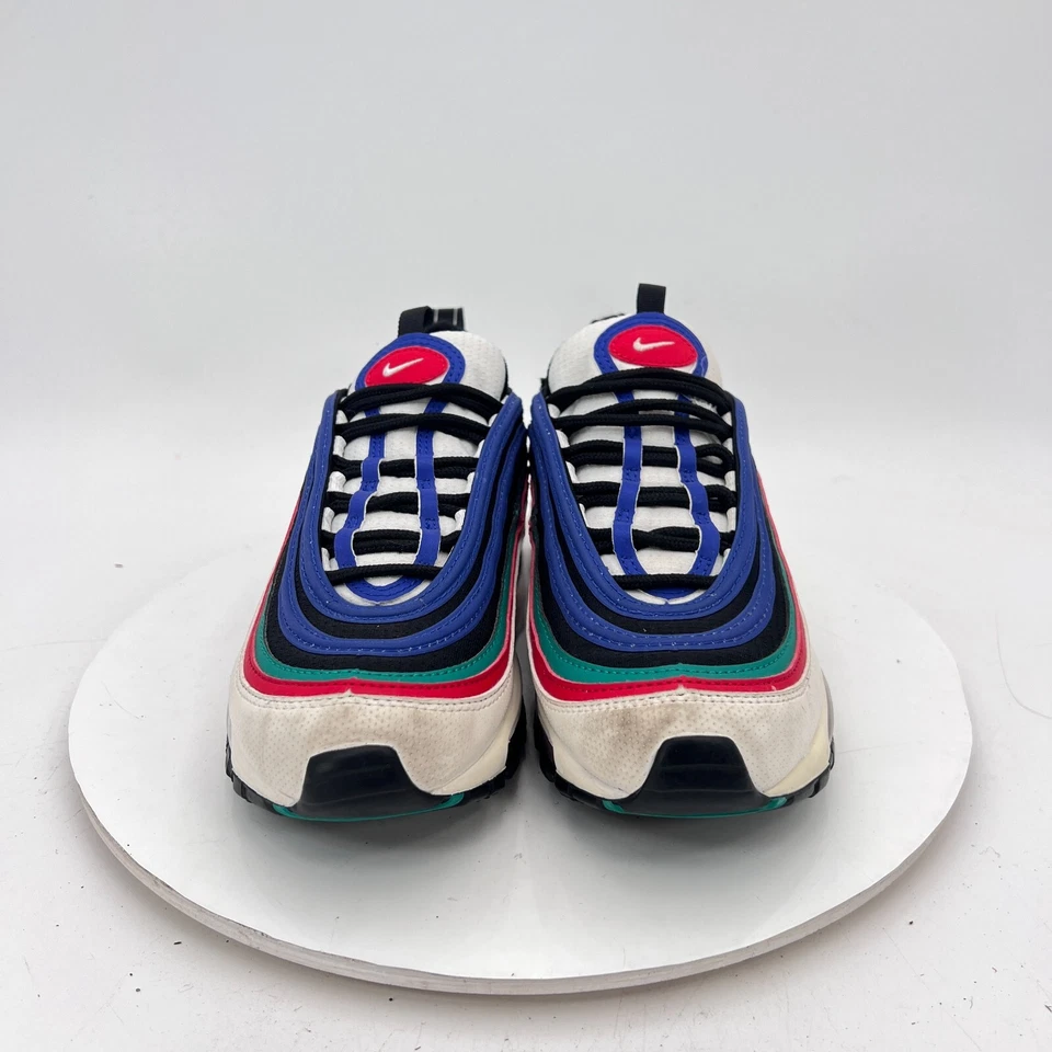 Nike Air Max 97 Juvenil Talla 5.5Y Mujeres 7 CW7013-100 Blanco Azul Verde Rojo Zapatos Foto 2 de 4