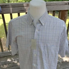 Daniel Cremieux Signature Collection Gray Tartan Button Down Shirt Mens Sz XL