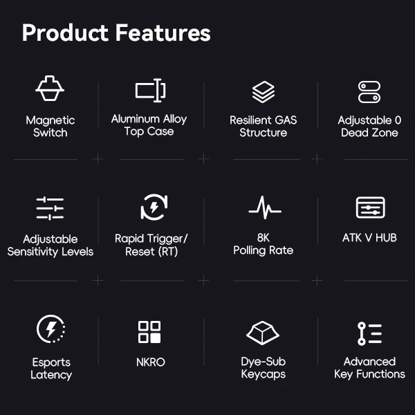 ATK RS7 Pro RGB Gaming Keyboard – Hall Effect 8KHz Wired CNC Aluminum 75% Layout - Image 3 of 4