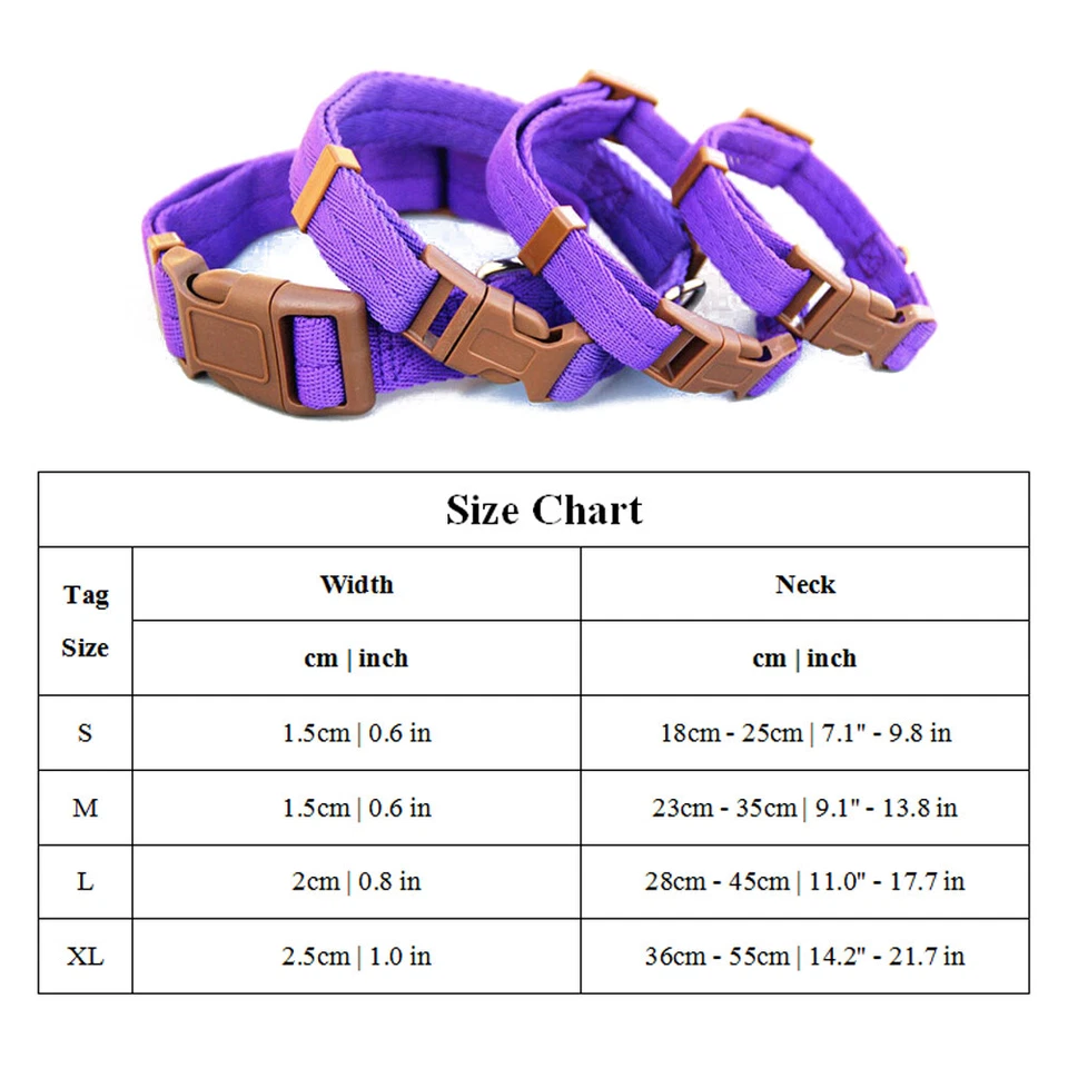 Dog Pet Adjustable Nylon Collar for Small Medium Large Dogs With Buckle Puppy - Image 2 of 4