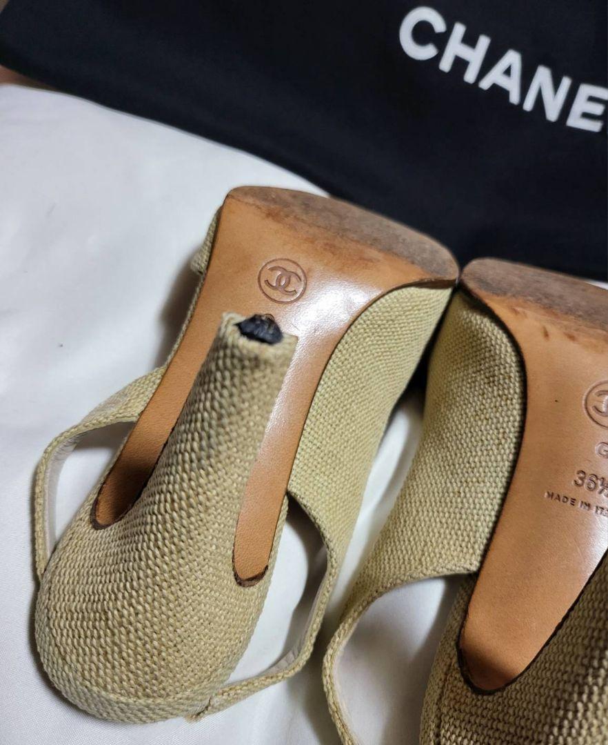 シャネルミュール　36.5 CHANEL Chanel open toe sandals mules size 36.5 | eBay